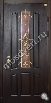 Темная входная дверь МДФ со стеклом - купить от производителя Мосдвери Темная входная дверь МДФ со стеклом